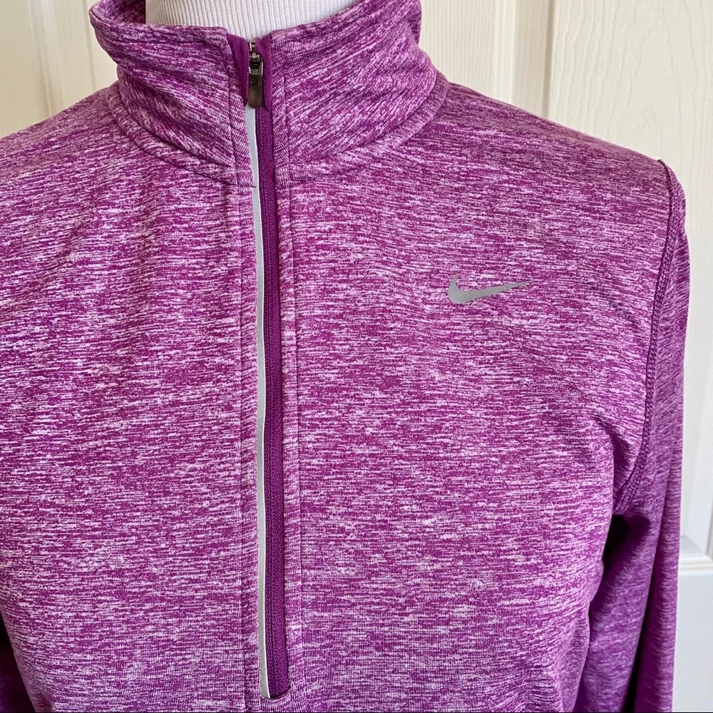 Nike‎ Running Quarter Zip Pullover Athletic Workout Sweatshirt Base Layer Medium - Picture 2 of 8
